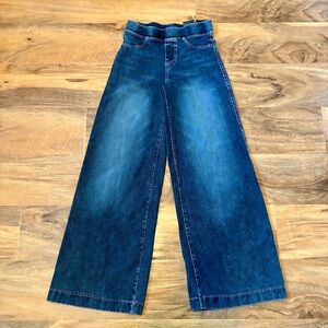 Kids Girls Denim Dark Gray Elastic Waist Band Pants H&M Size 10